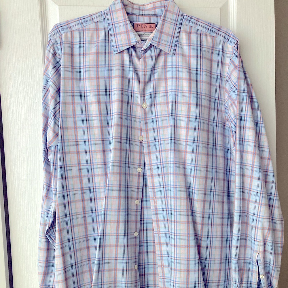 Blue check dress shirt by Thomas Pink. Size L